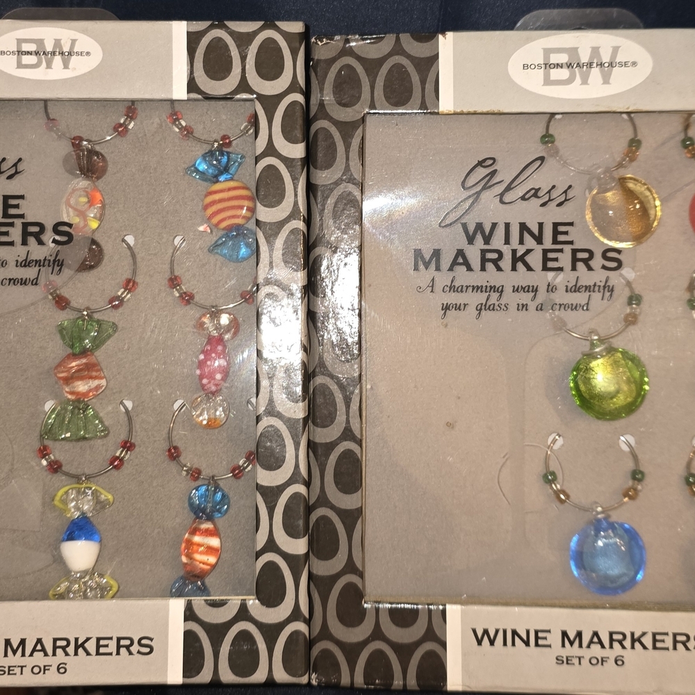 Glass Wine Markers Set of 6